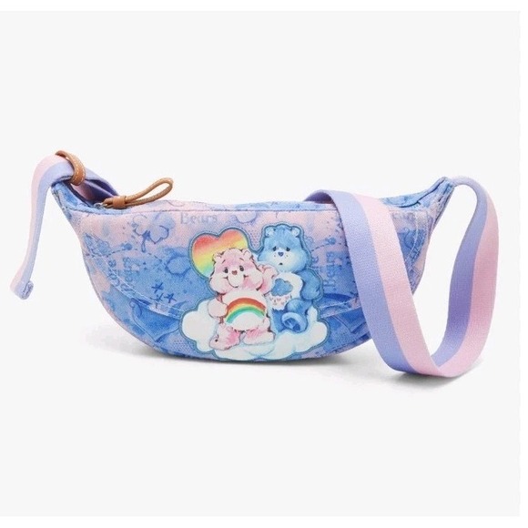 Care Bears Handbags - NEW! Care Bears Cheer Bear & Grumpy Bear Convertible Crossbody Belt Bag Tie Dye